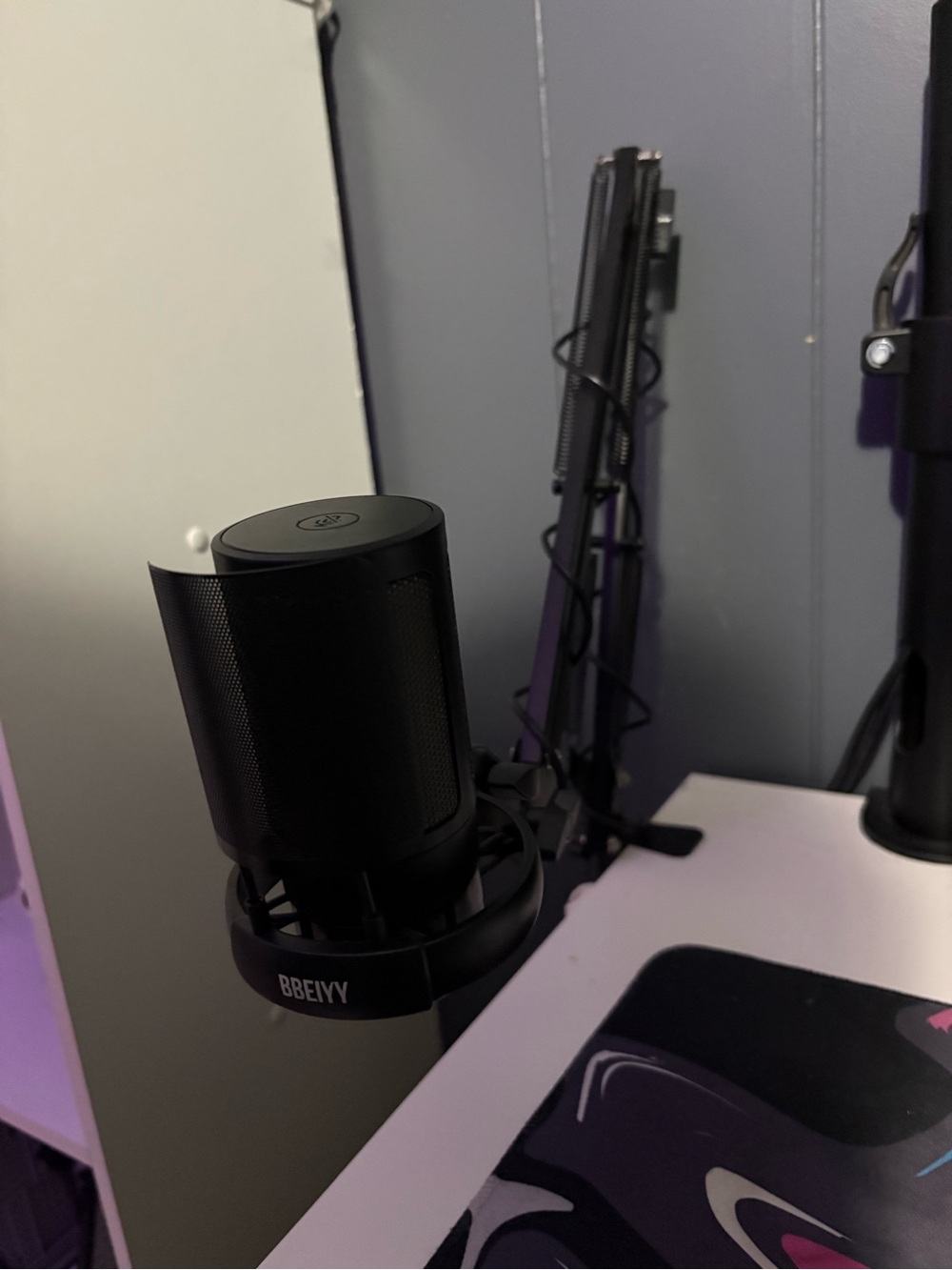 Black USB Desktop Microphone with Shock Mount